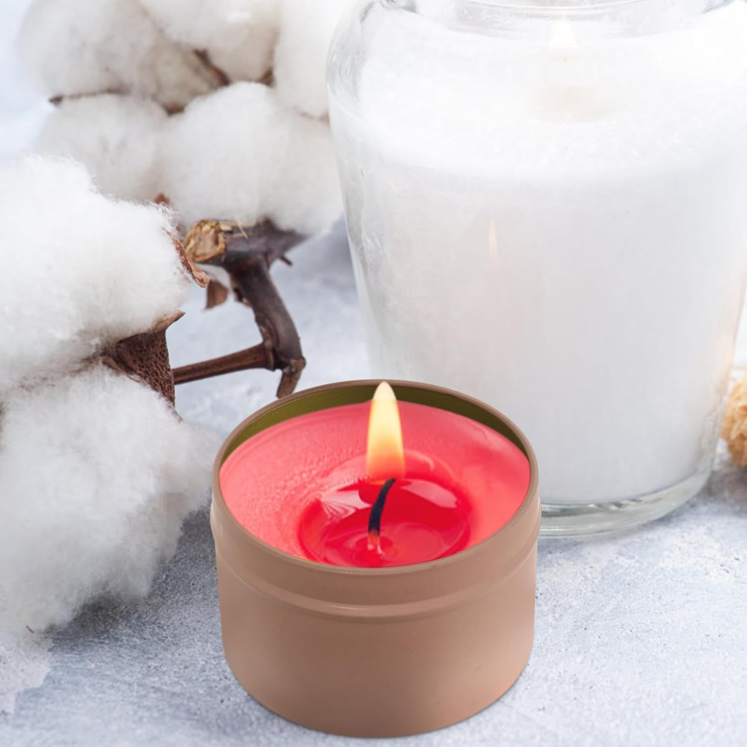 Cabilock 12pcs Iridescent Metal Candle Tins for DIY