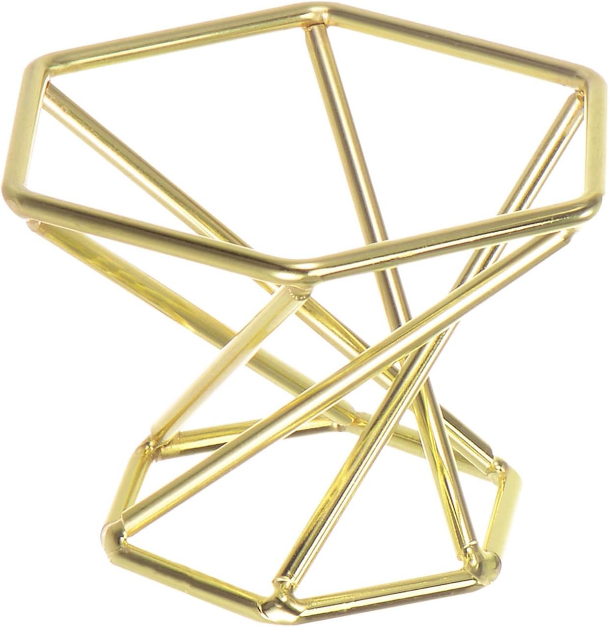 MECCANIXITY Gold Hexagonal Crystal Ball Display Stand 13 Inch