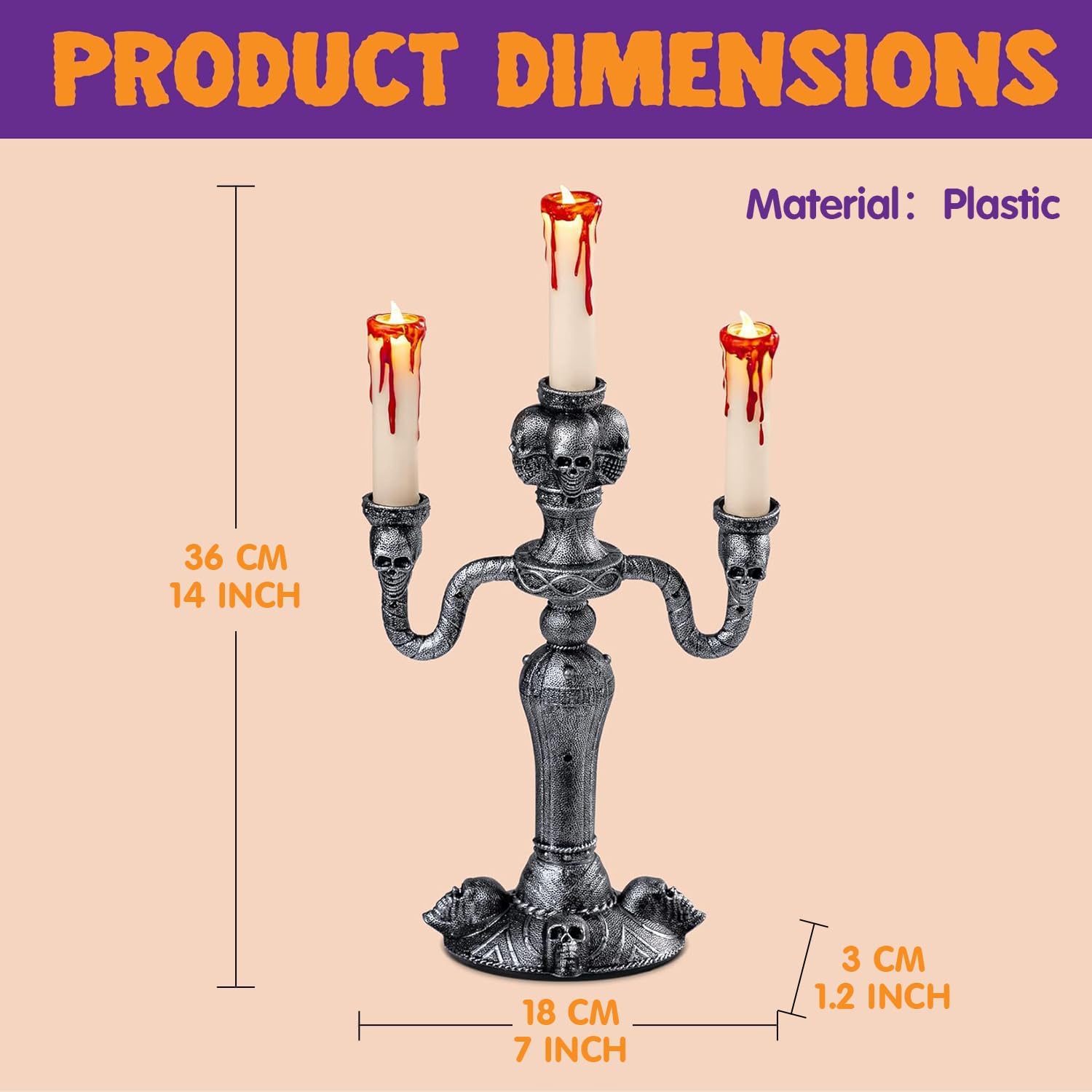 JOYIN 2 Pcs LED Candelabra Halloween Decorations