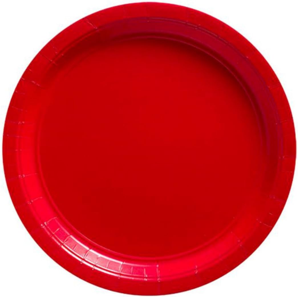 Ruby Red Solid Round Dinner Plates 9 Inch Pack of 16