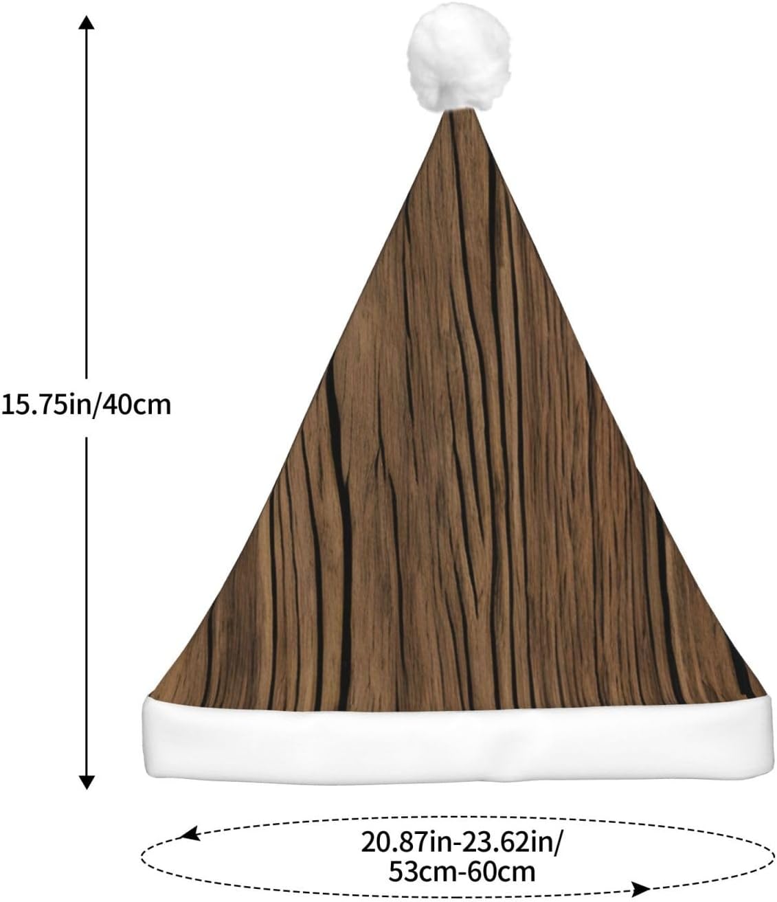 Wood Grain Print Christmas Hat with LED Lights