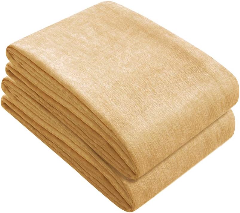 ELKCA Double-Sided Chenille Window Curtains 52 x 84 2 Panels Grommet Top