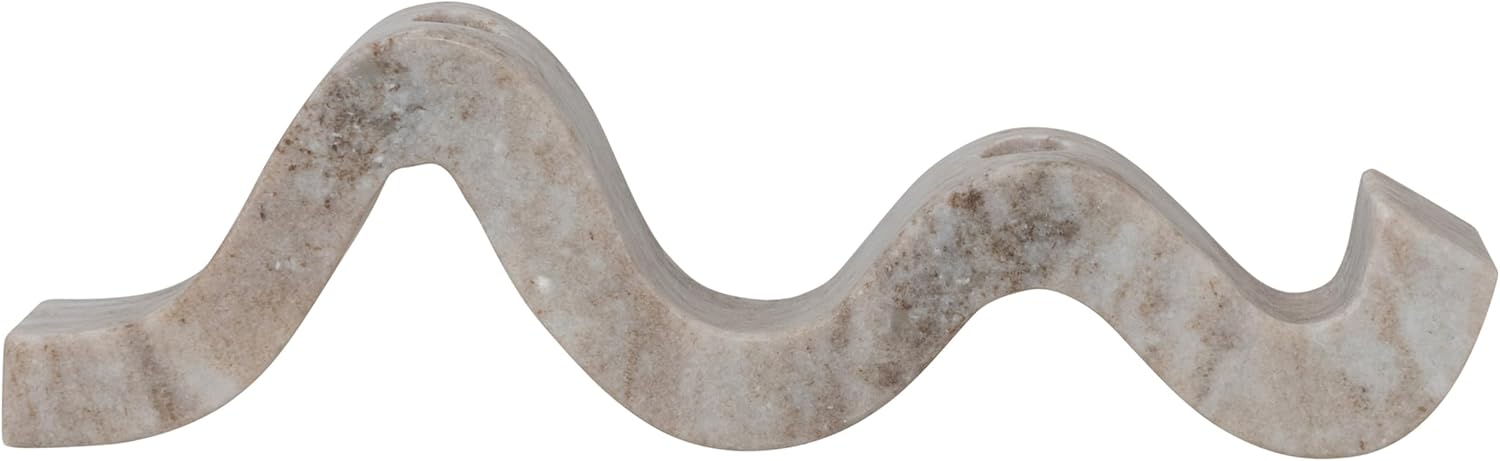 Marble Wave Double Taper Candle Holder Beige