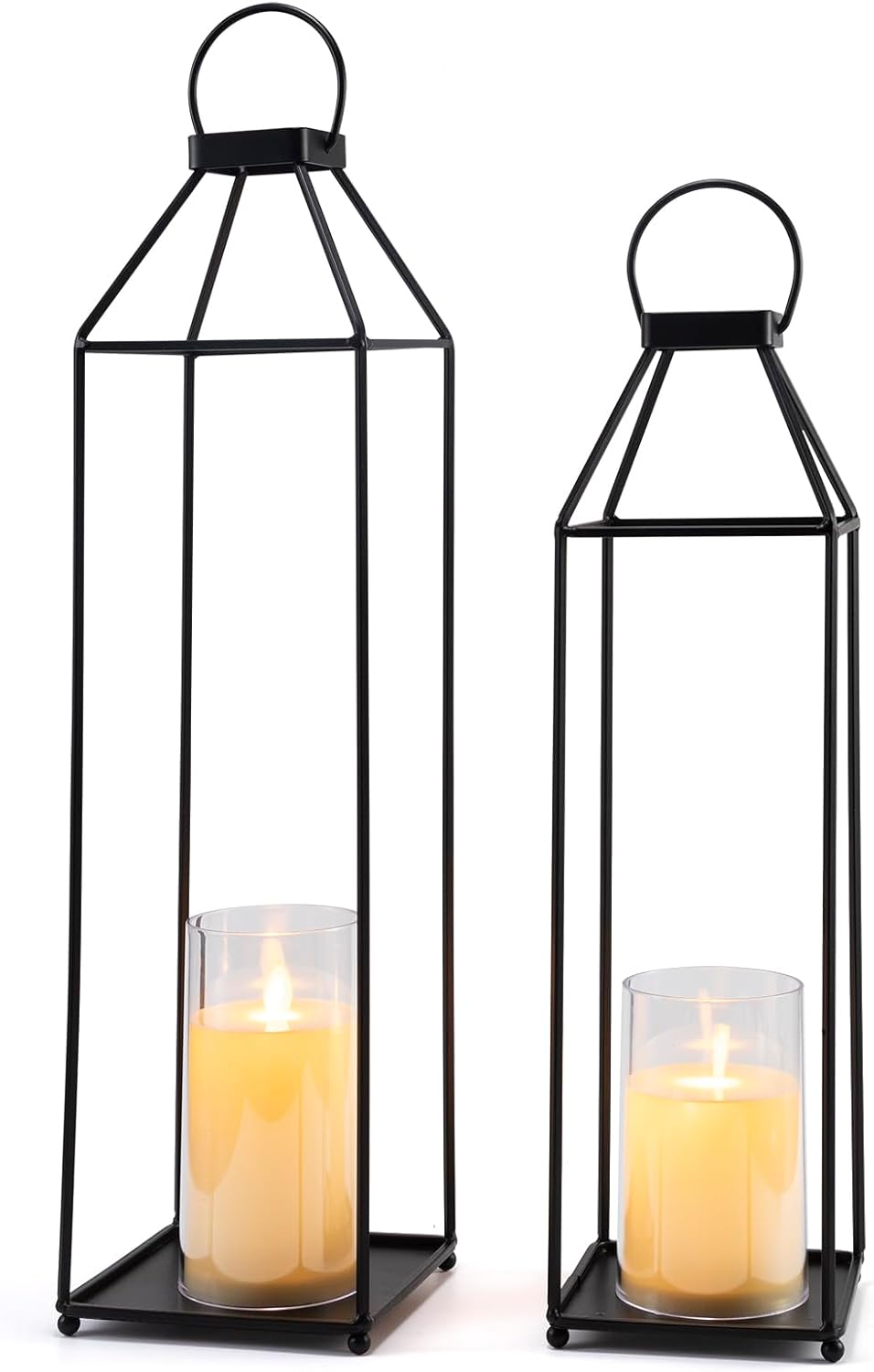 ELEATTRUN Outdoor Candle Lantern Set of 2