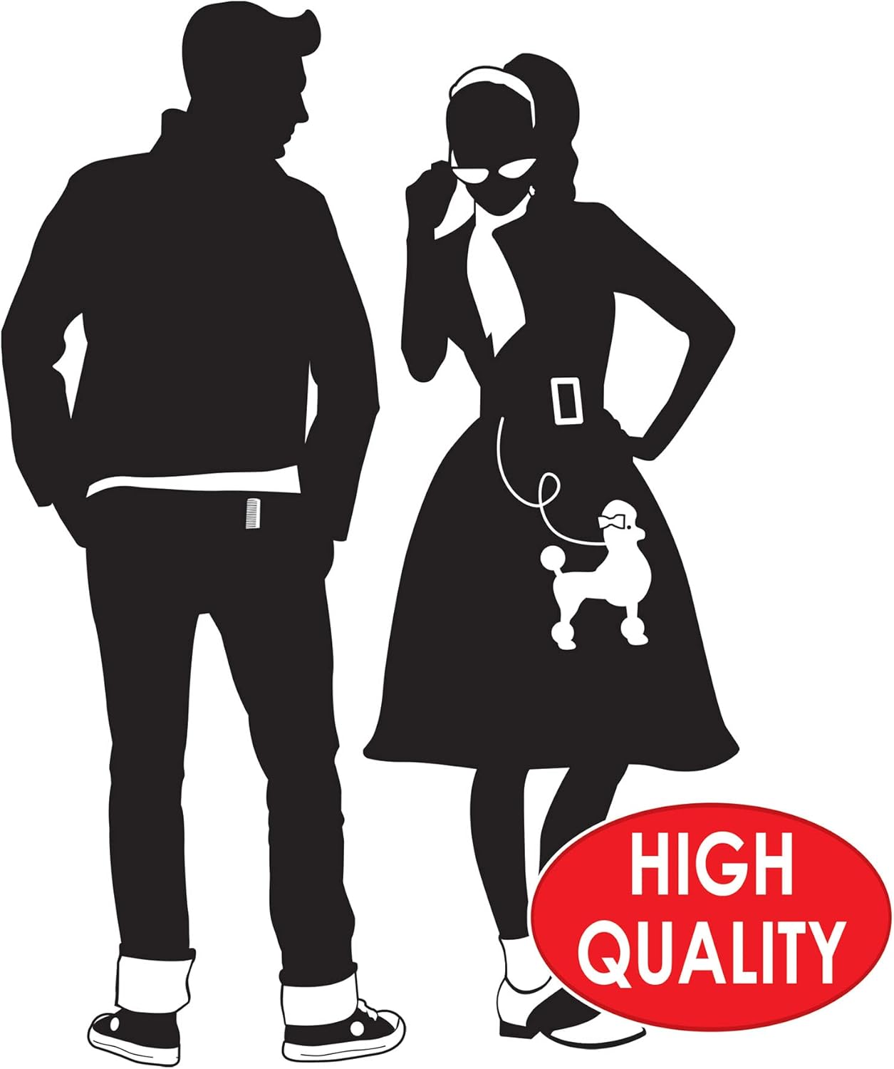 Beistle 50s Silhouettes 4 Piece Black White