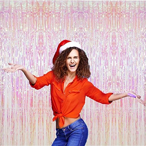 CCINEE 2pcs Metallic Foil Fringe Curtain for Party Decorations