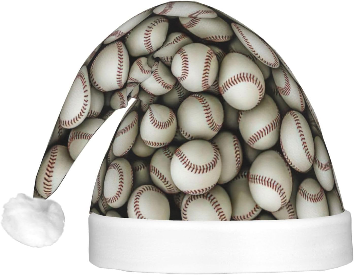 Baseball Print Christmas Hat with LED Lights