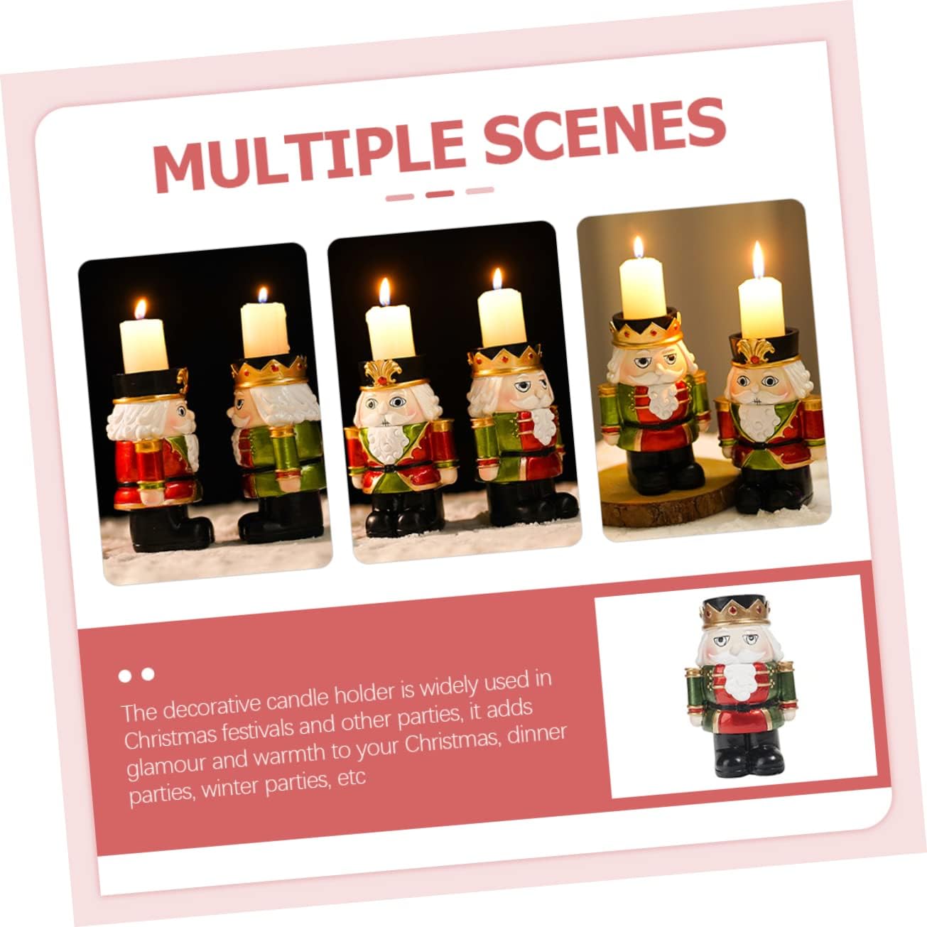 Elegant Nutcracker Candle Holder for Christmas Decor