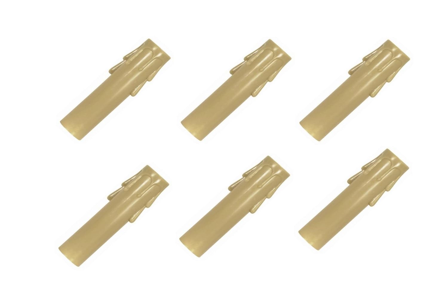 Cream Fiber Drip Candelabra Base 3 Inch Candle Covers Set of Six
