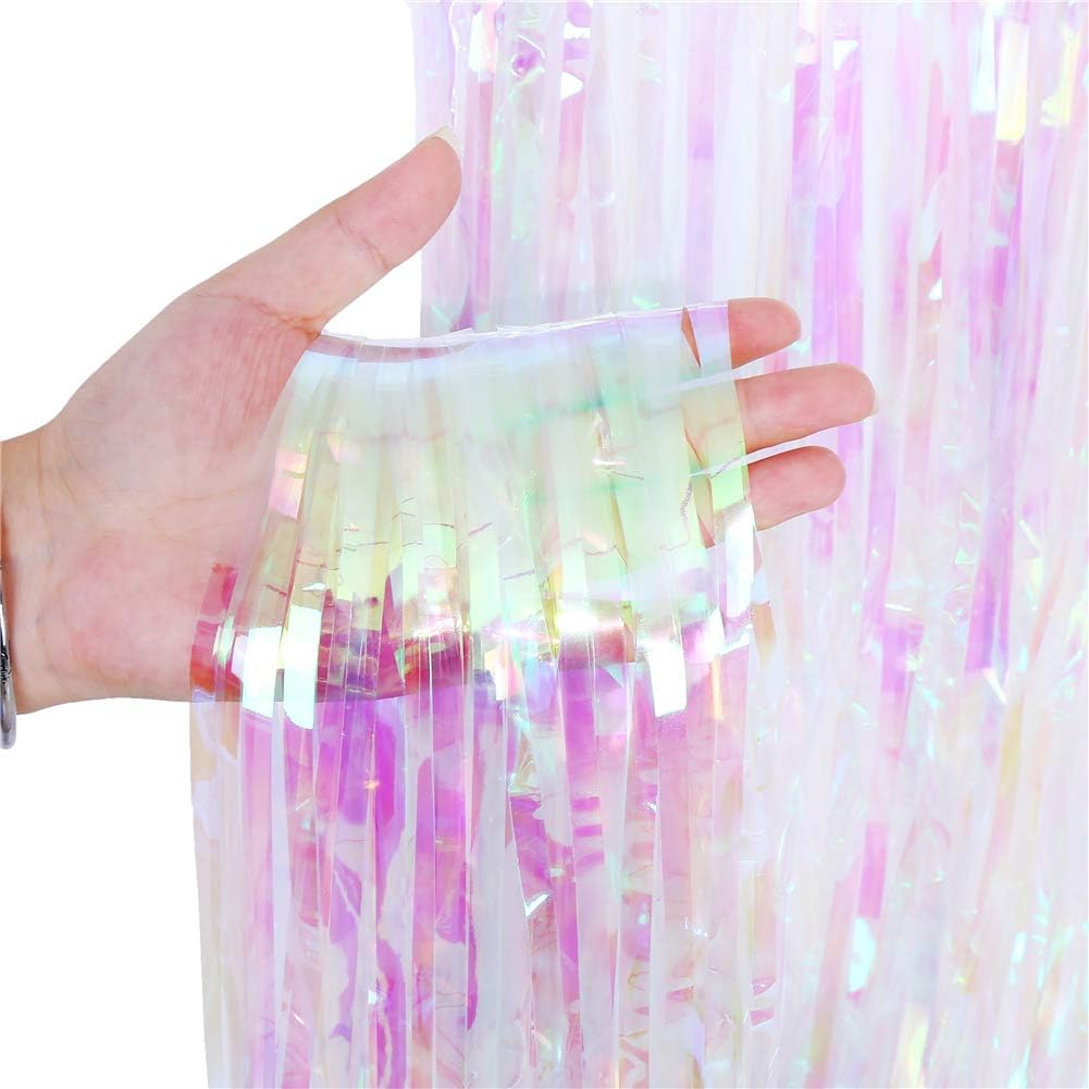 CCINEE 2pcs Metallic Foil Fringe Curtain for Party Decorations