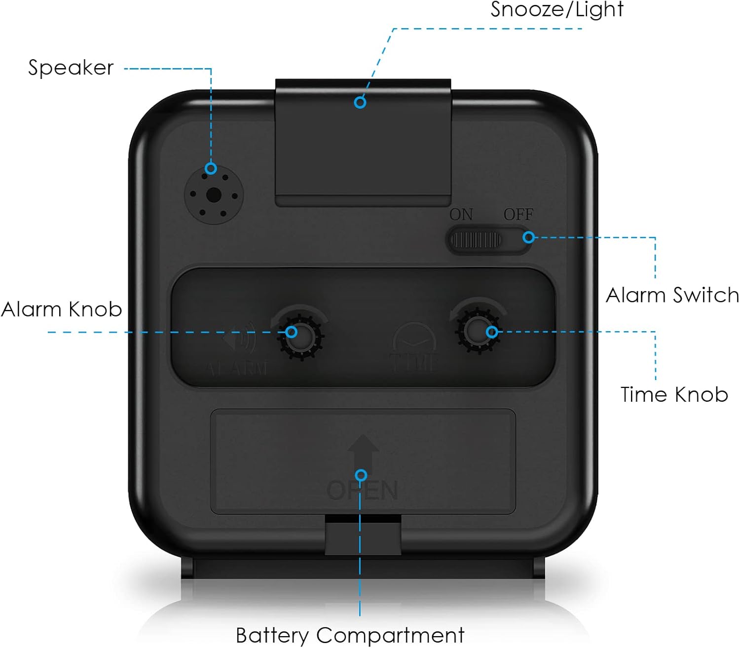 Silent Non-Ticking Clock with Loud Alarm and Night Light