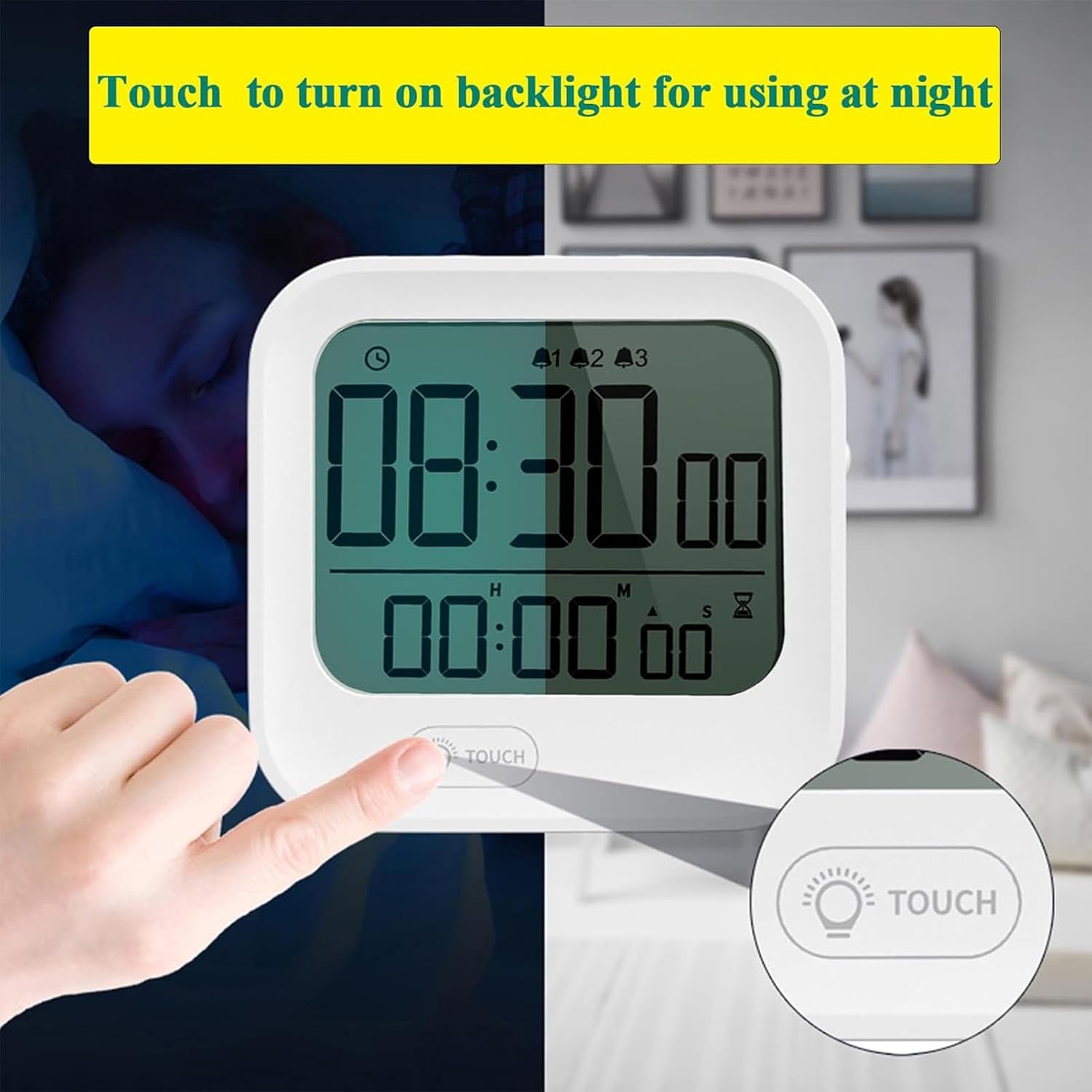 Small Vibrating Alarm Clock with Pomodoro Timer