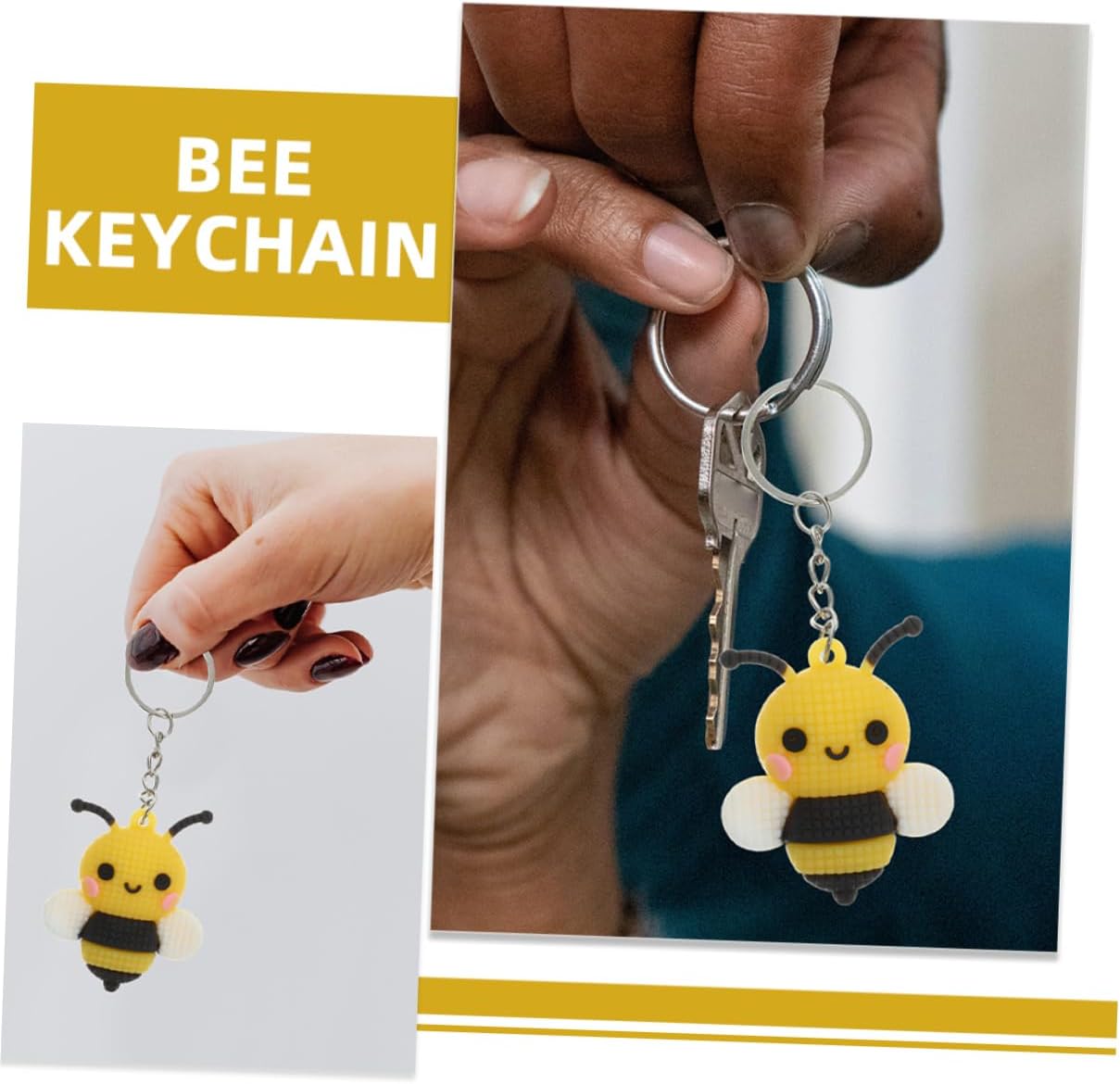 Cute Bee Keychain Backpack Keyring Party Favor