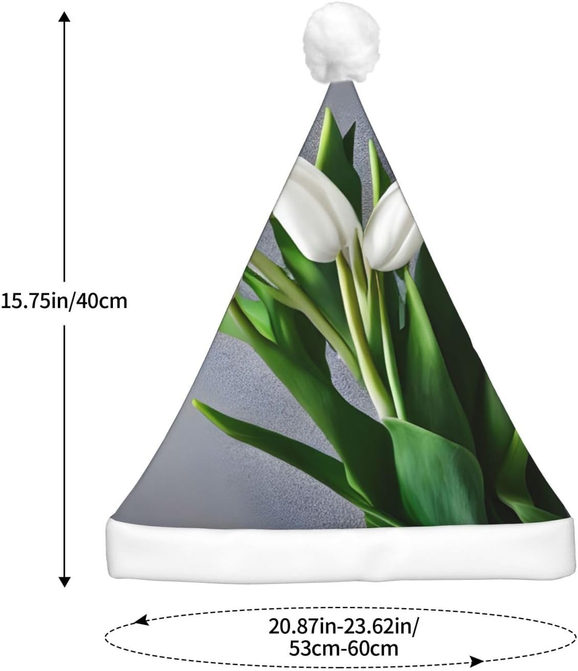 White Tulips Christmas Hat with LED Lights