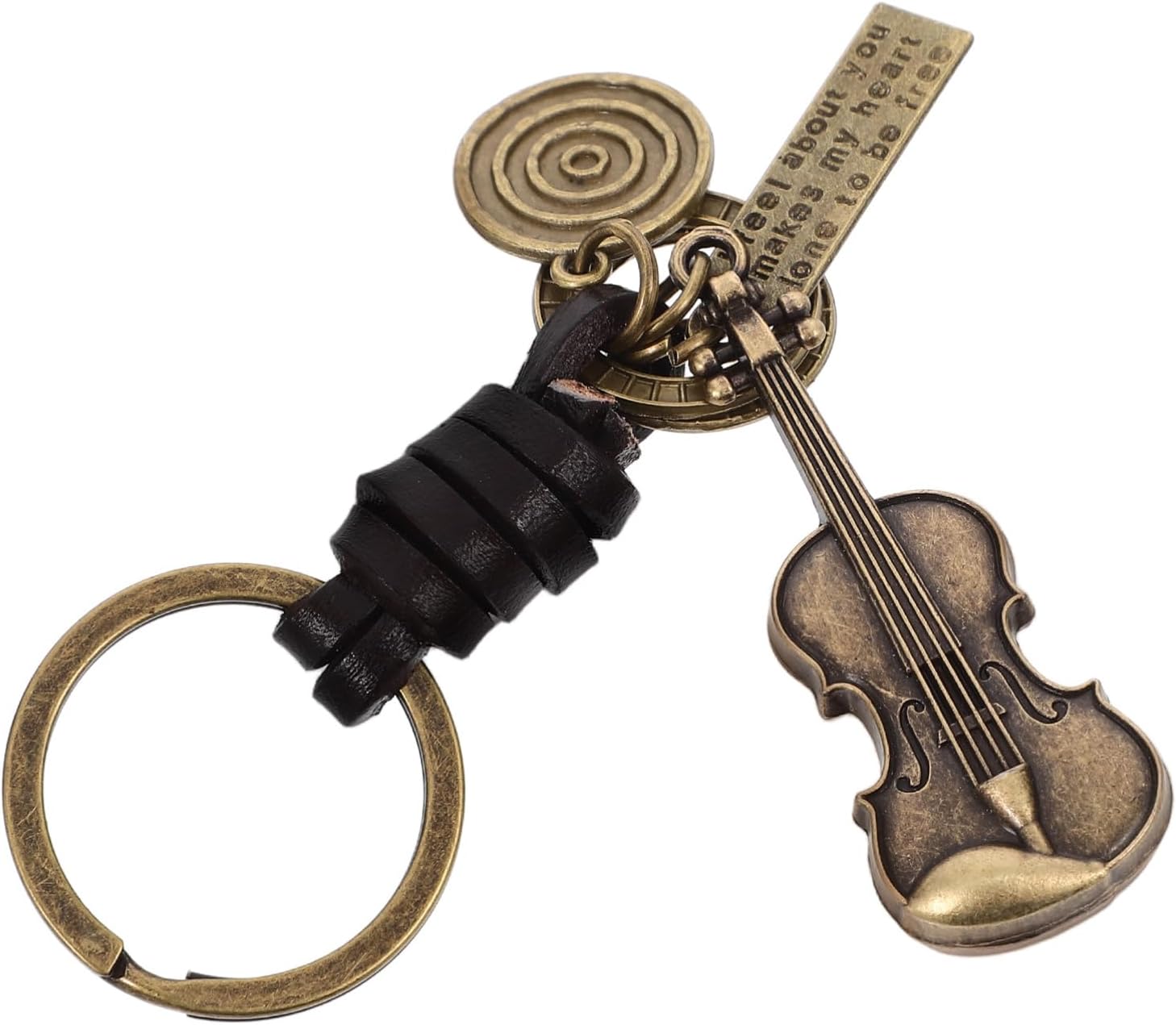 Amosfun Retro Violin Keychain Zinc Alloy Music Pendant