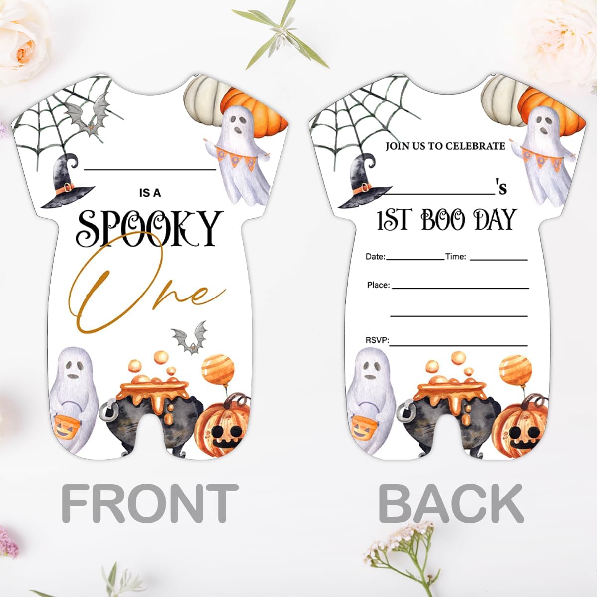 Halloween 1st Birthday Invitations Set of 20 with Envelopes