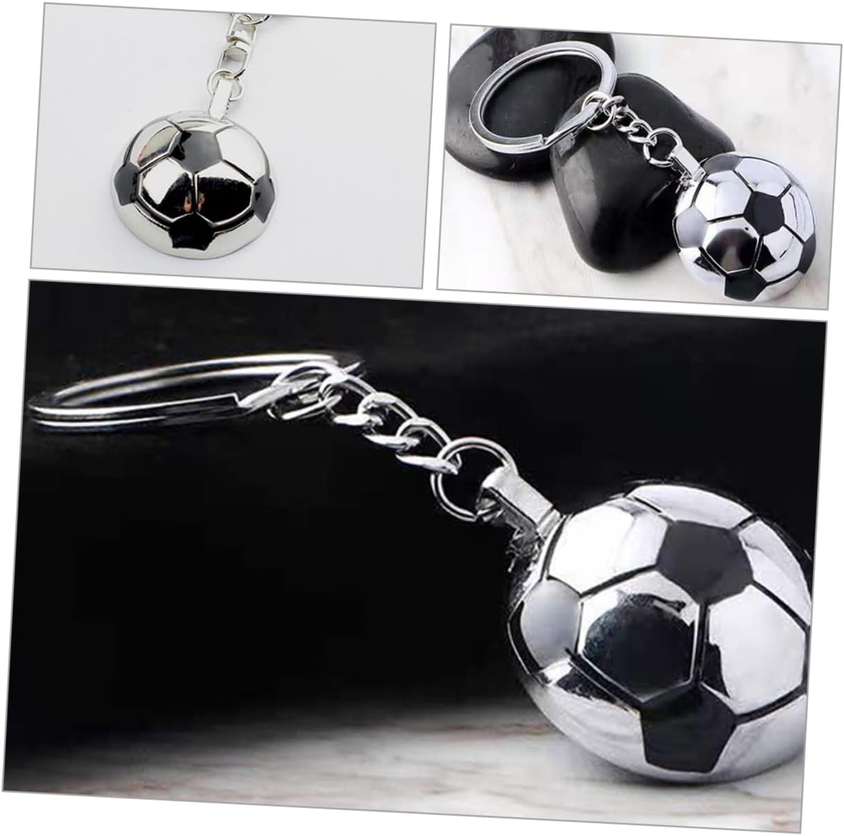 3Pcs Soccer Keychains Football Keyrings Multi Functional Backpack Pendants