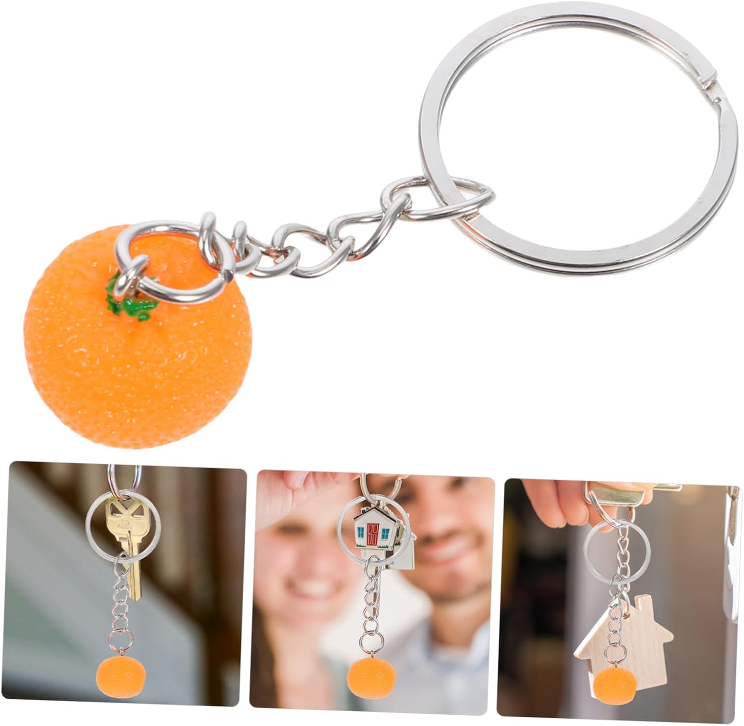 PRETYZOOM 10pcs Orange Keychain Party Favors