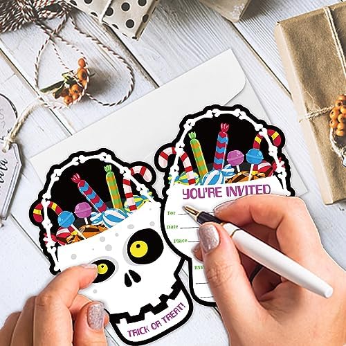REWIDPARTY Halloween Party Invitations Set of 15