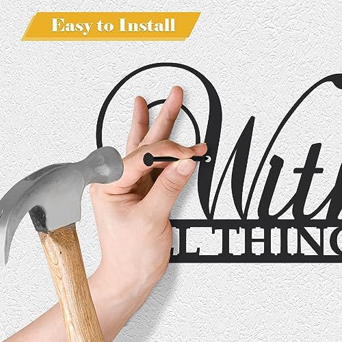 HQIOA All Things Are Possible Metal Wall Decor