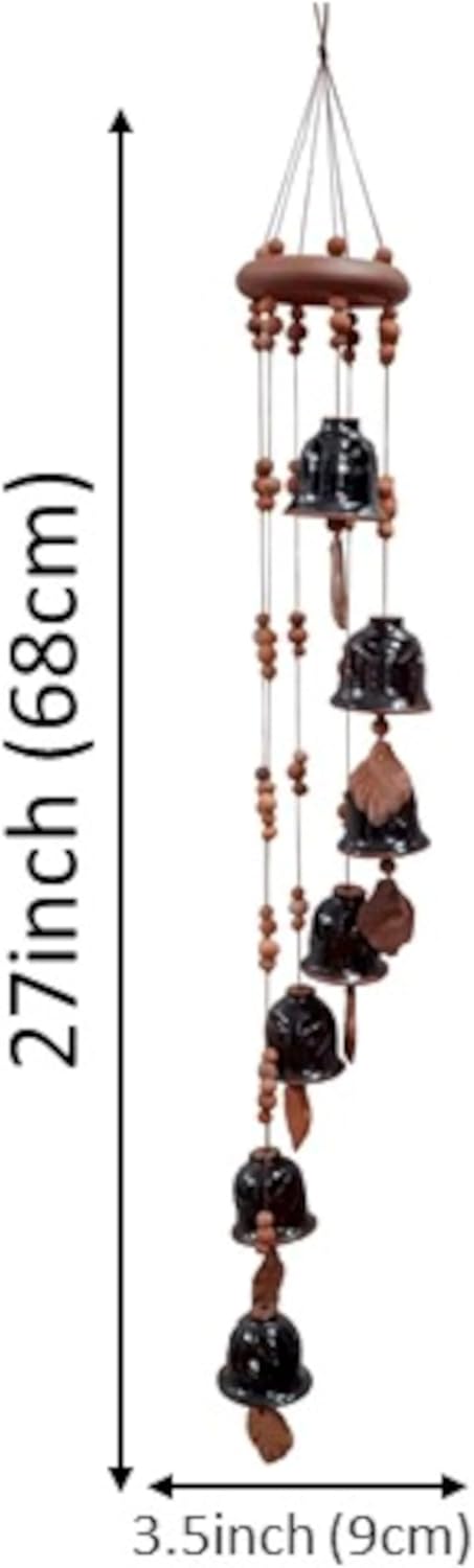 Purpledip Terracotta Wind Chime with 7 Bells
