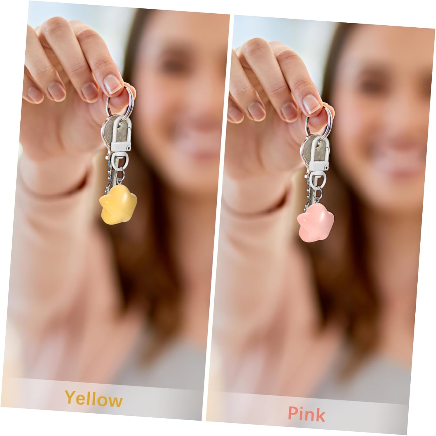 10pcs Cute Star Key Charms Adorable Kawaii Keyrings