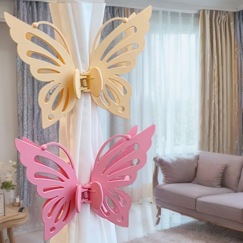 Lovely Pink Butterfly Curtain Tiebacks 2Pcs