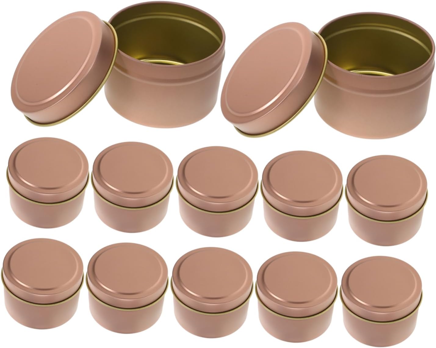 Happyyami 12pcs 4oz Metal Candle Tins with Lids Empty DIY Candle Jars