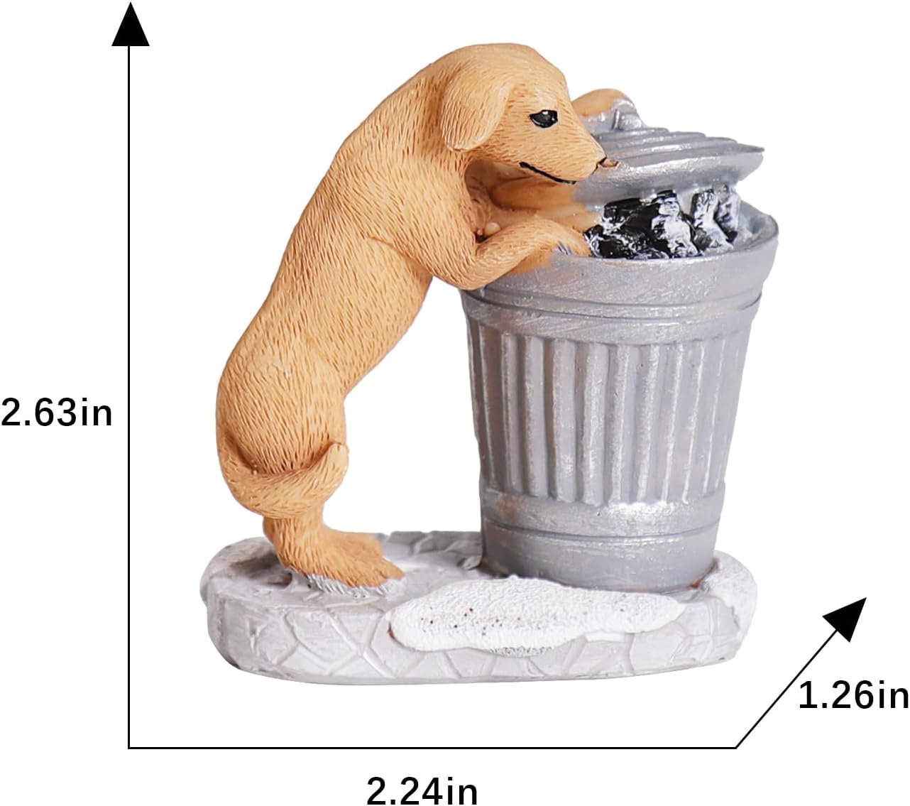 Christmas Village Set with Resin Dog and Dustbin Figurines
