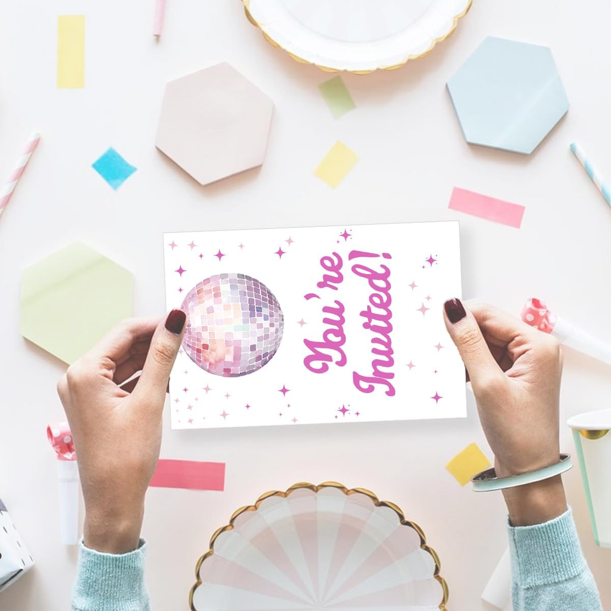 Girl Birthday Party Invitations with Envelopes Set of 20