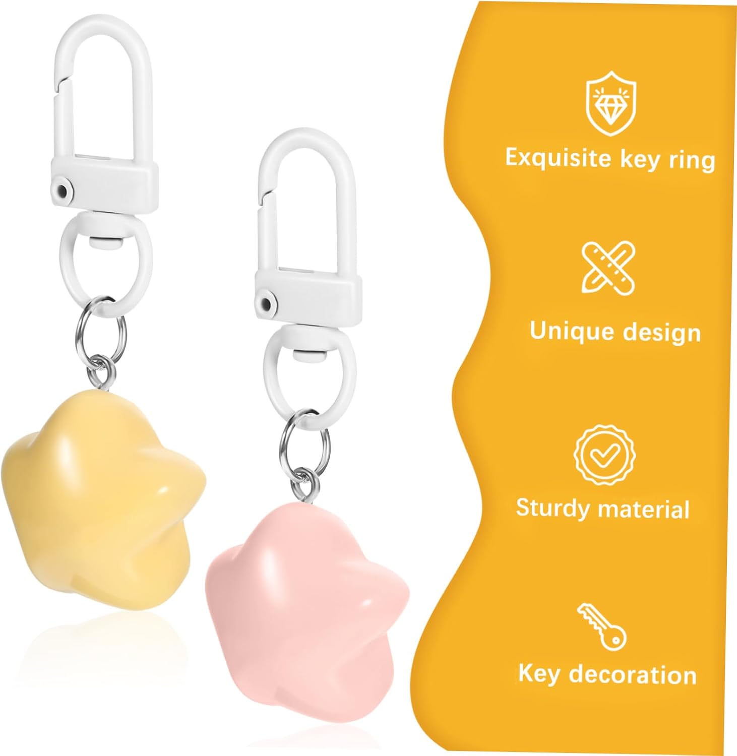 10pcs Cute Star Key Charms Adorable Kawaii Keyrings