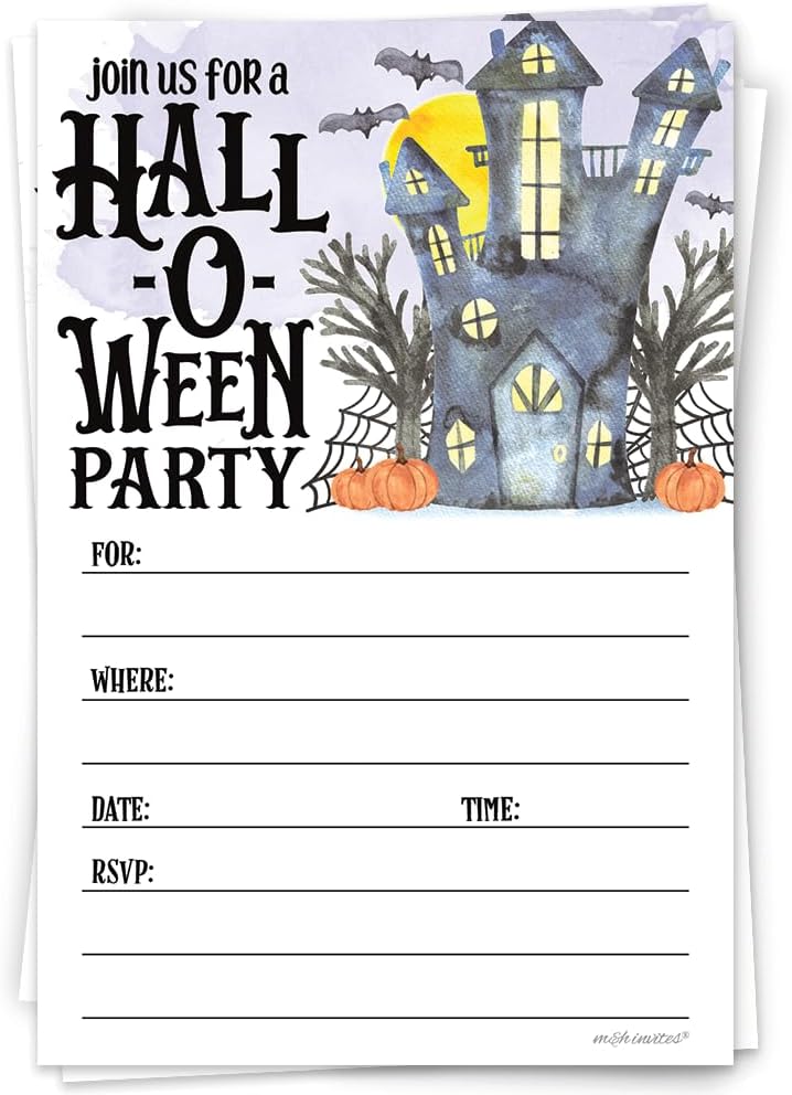 Haunted House Halloween Invitations With Envelopes 20 Count