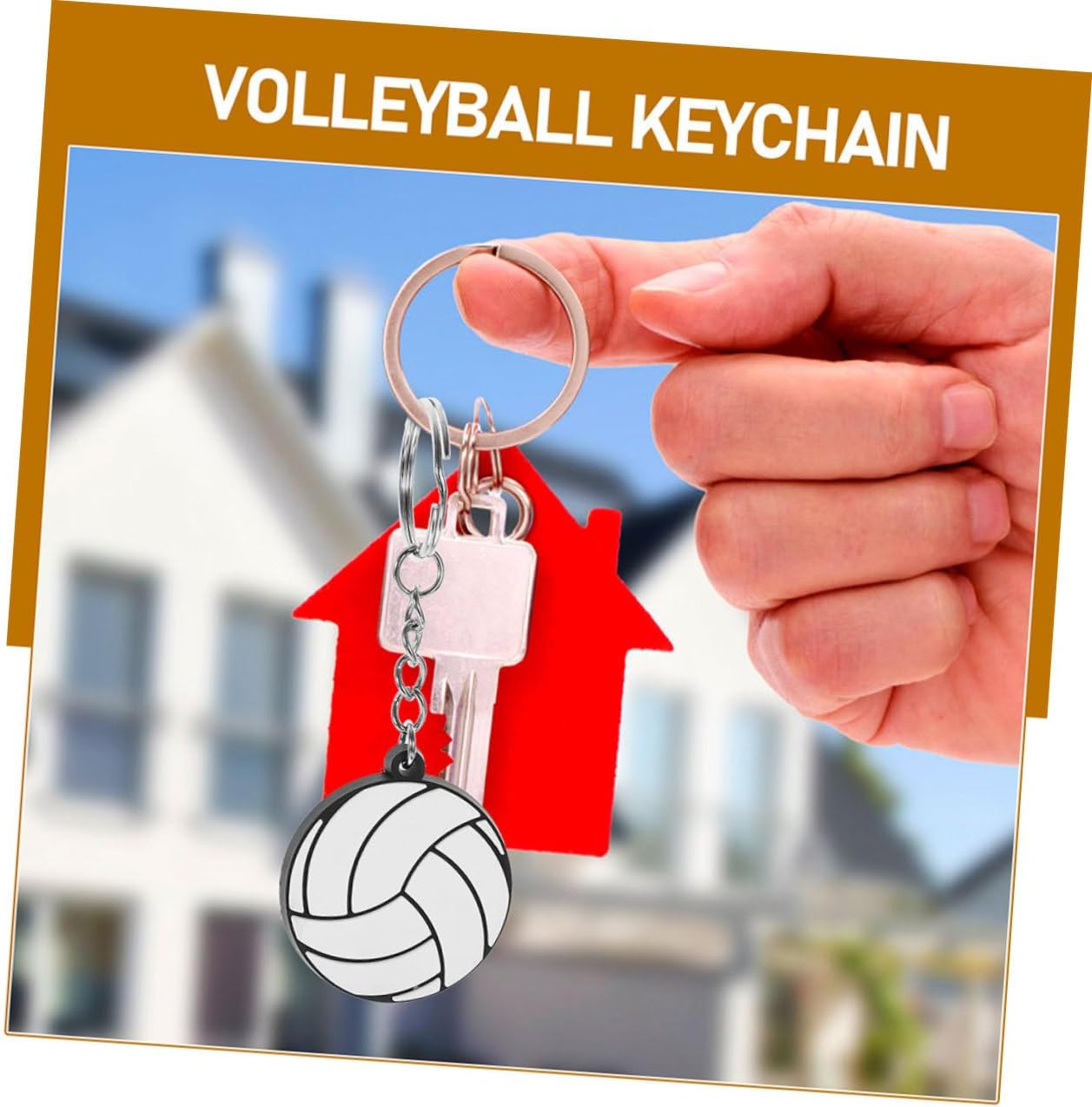Volleyball Keychain Sports Party Favor Lightweight Keyring for Backpacks