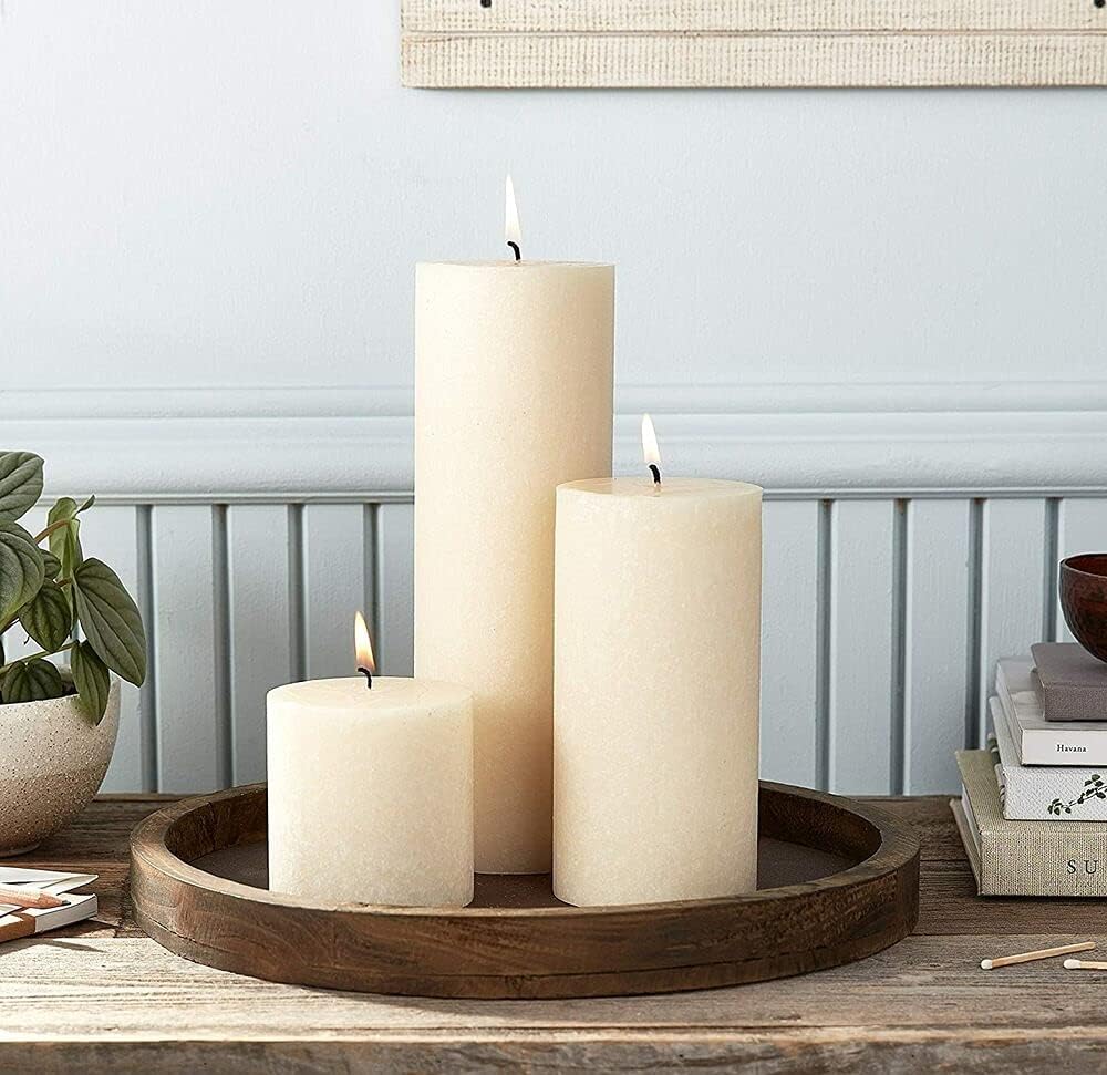 Root Candles 33917 Unscented Timberline Pillar Candle 9-Inch Ivory
