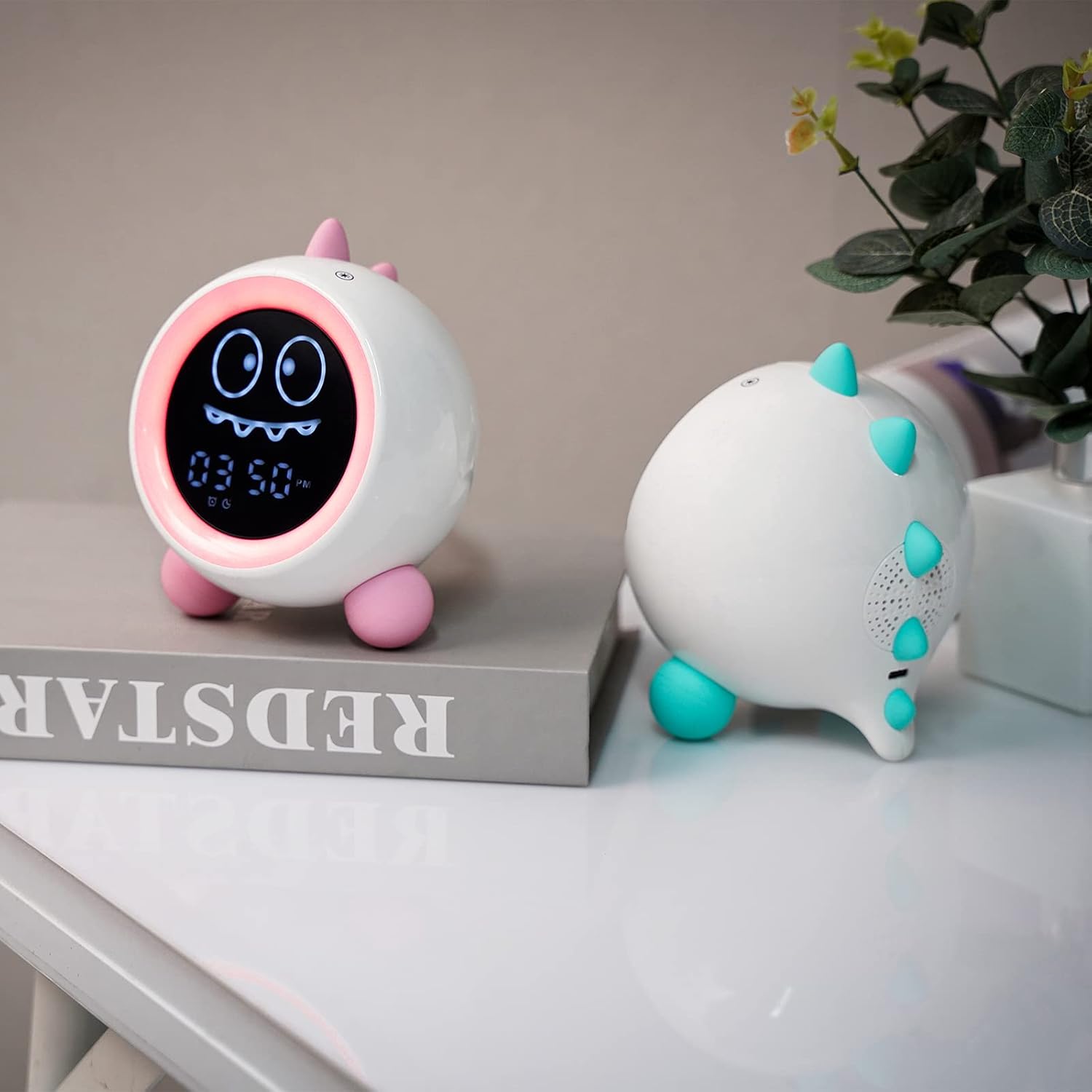 Kids Dinosaur Alarm Clock with Night Light and Sound Machine