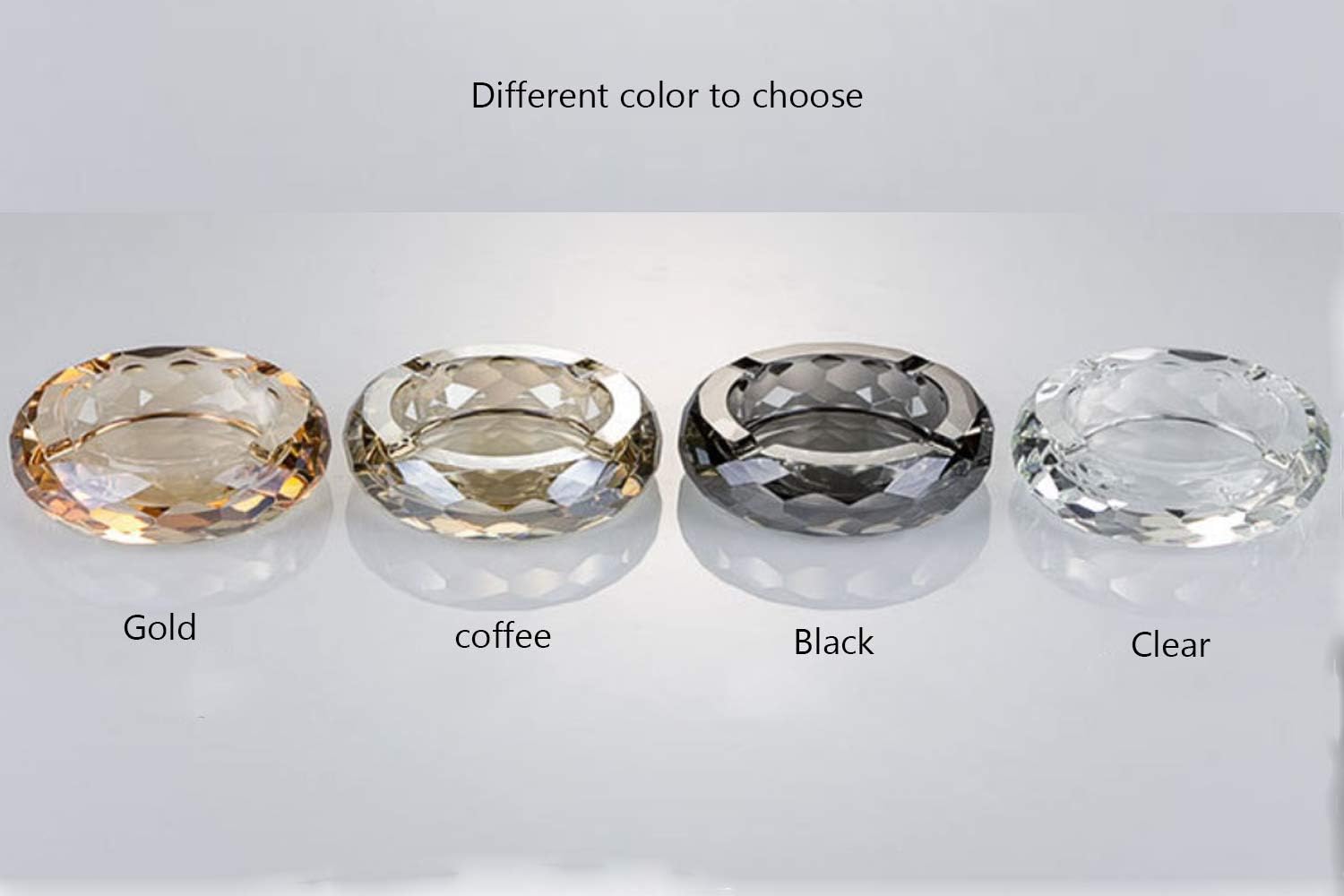 Crystal Glass Ashtray Cigar Holder with 4 Slots