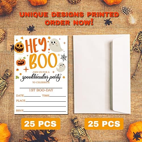 Deluxe Halloween Party Invitations Set with Envelopes 25 Cards 4X6