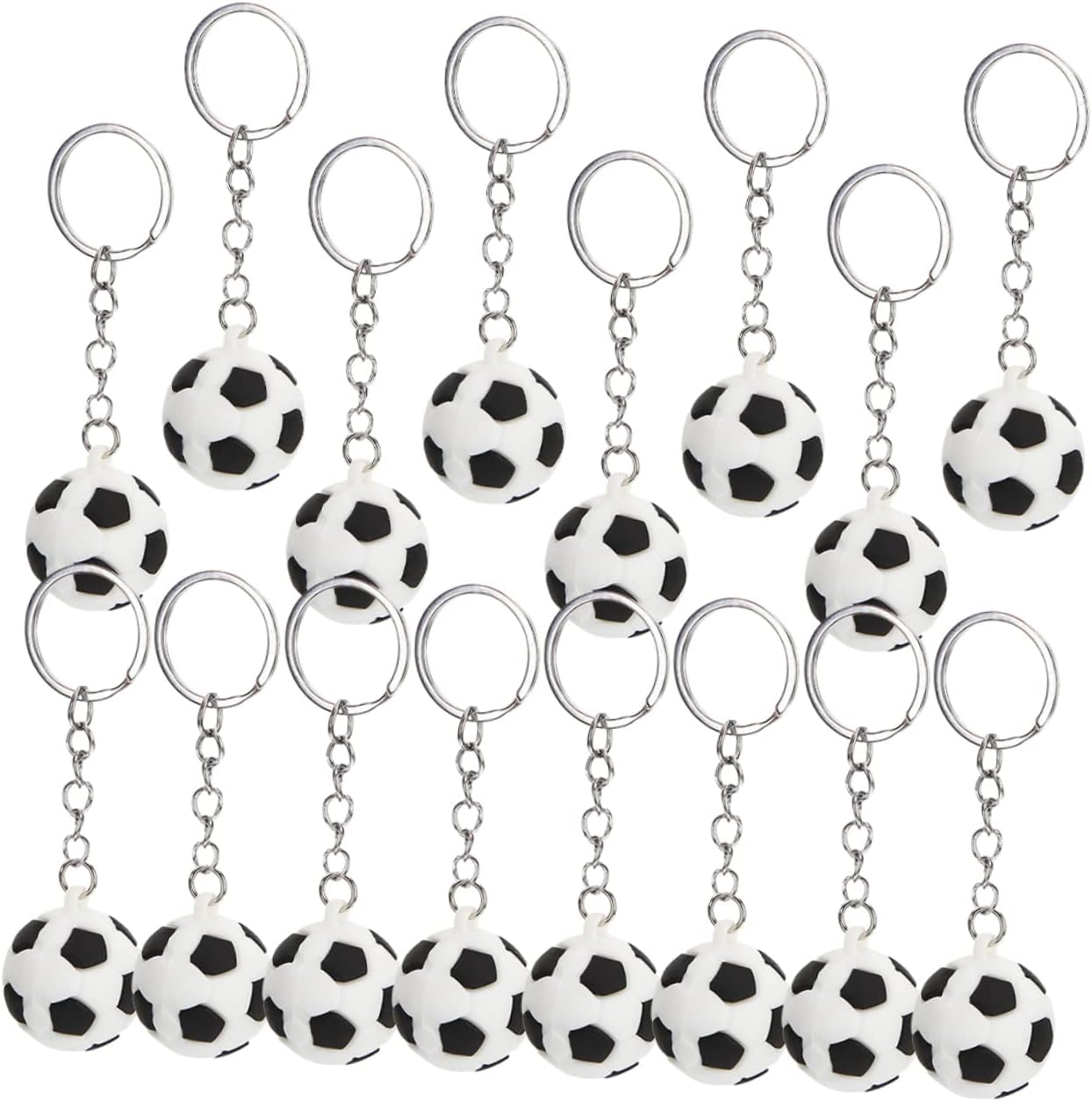 16pcs Creative Soccer Keychains for Backpacks and Sports