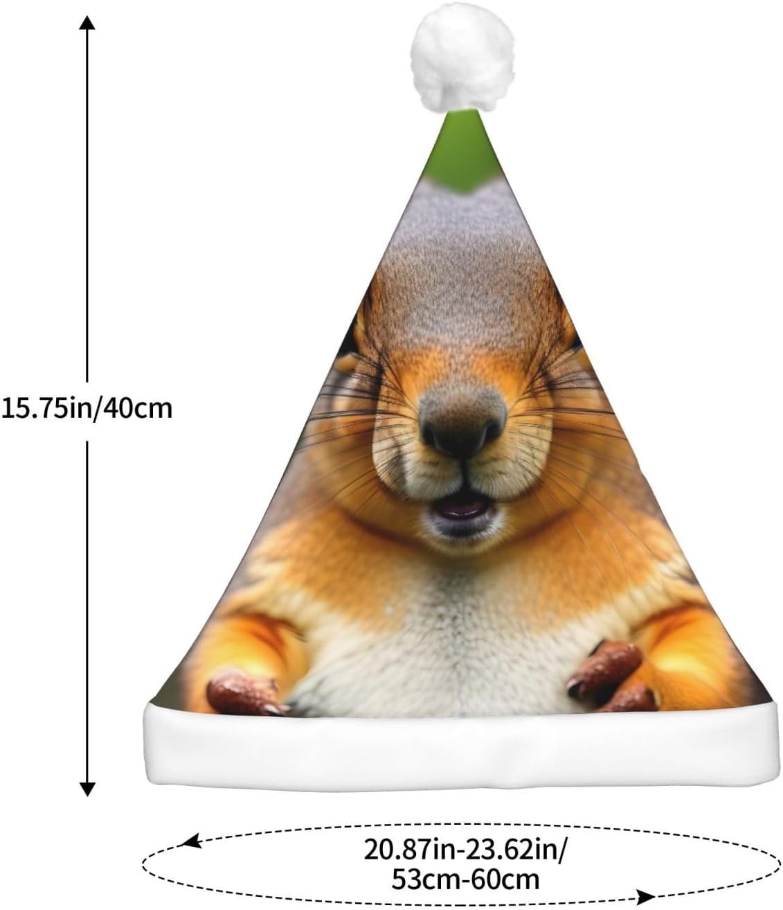 Squirrel Animal Print LED Christmas Hat for Adults