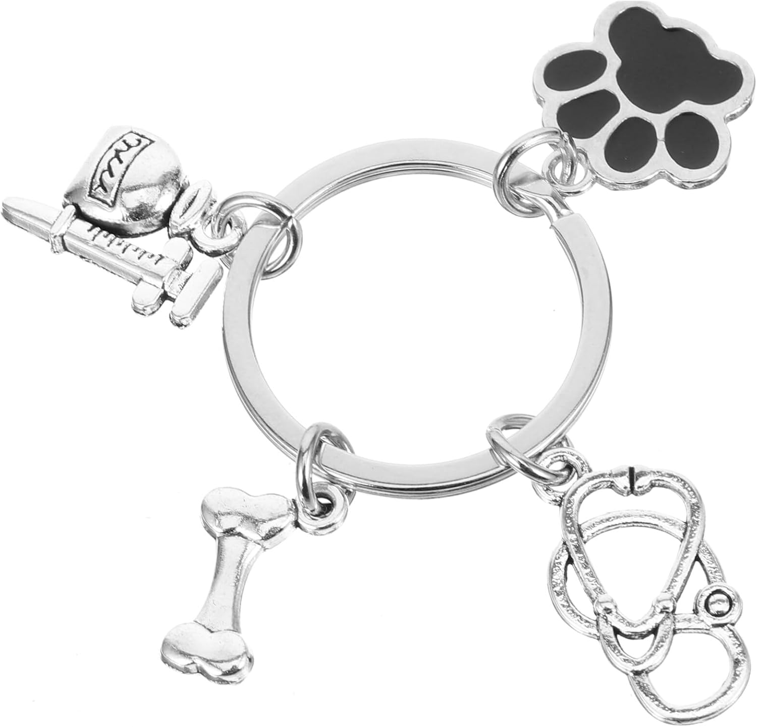 Adorable Dog Paw Keychain Charm for Keys Bags Backpacks