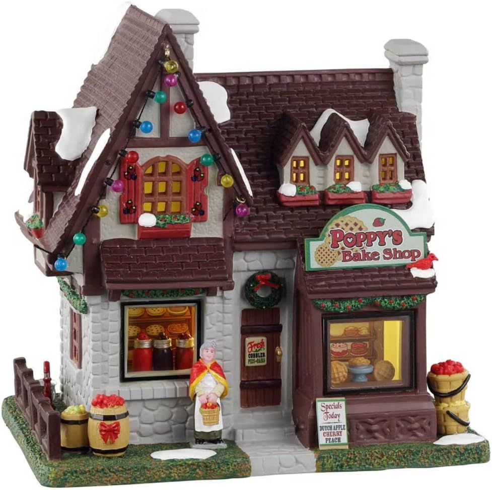 Lemax Village Collection Poppys Bakeshop Lighted Building 35042