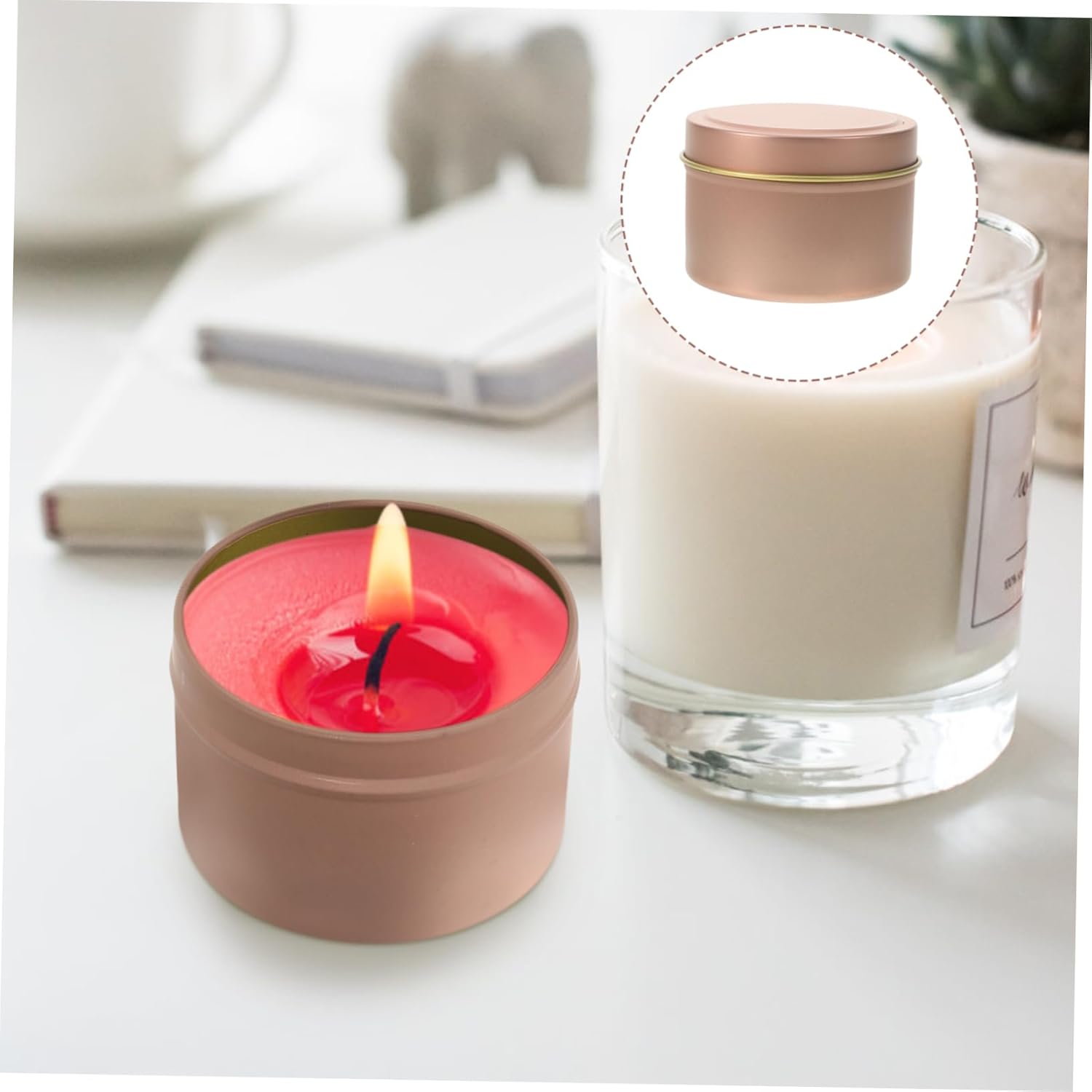 12pcs Metal Candle Tins for Candle Making Storage