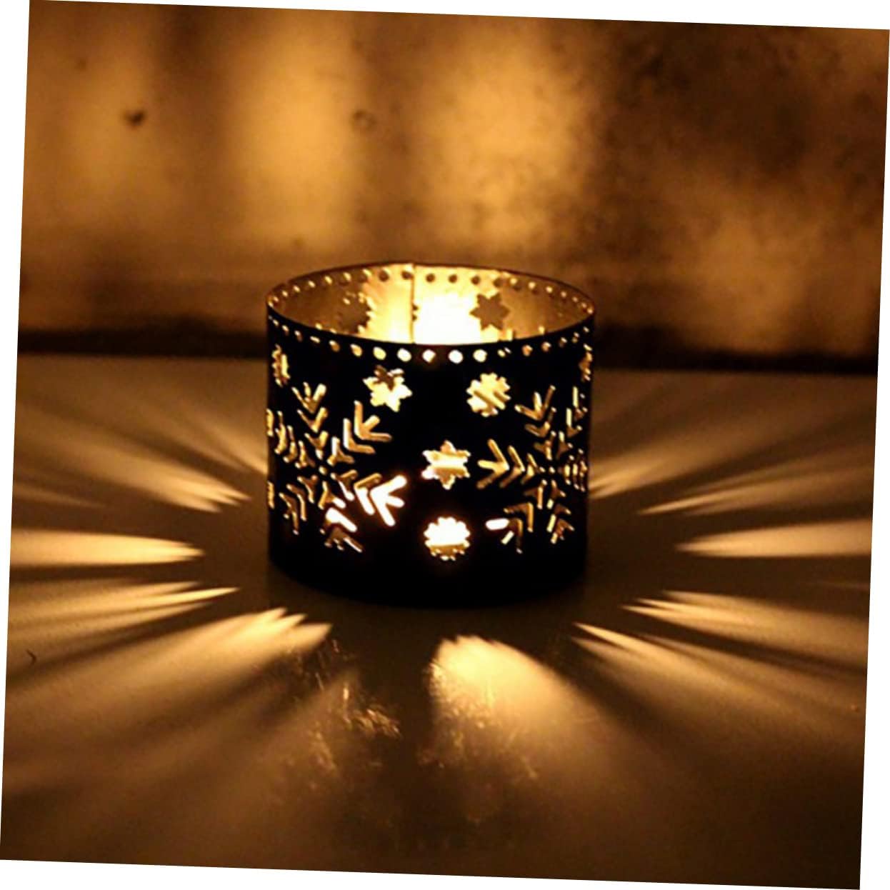 Christmas Iron Candle Holders Snowflake Design Elegant Desktop Pen Holder