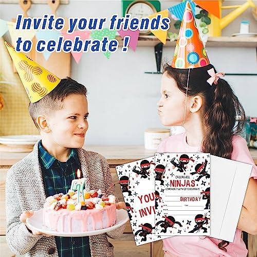 AWSICE Ninja Karate Birthday Invites 20 Cards