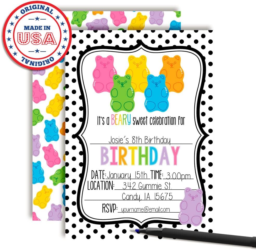 Beary Sweet Birthday Party Invites for Kids