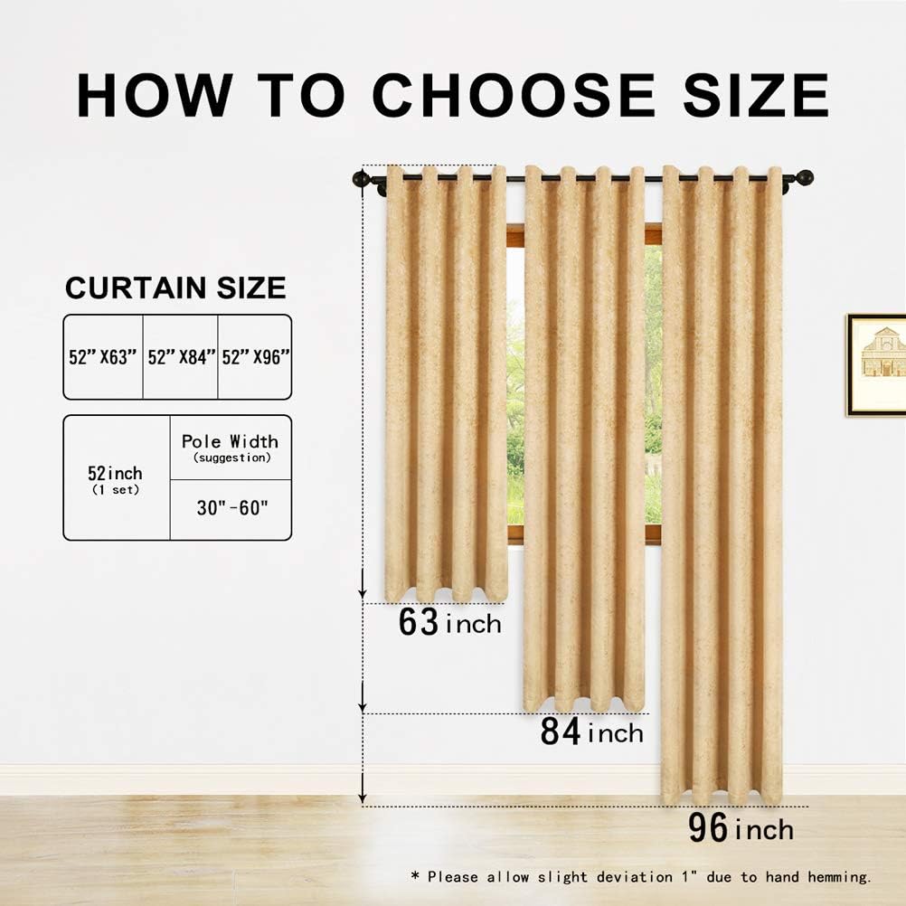 ELKCA Double-Sided Chenille Window Curtains 52 x 84 2 Panels Grommet Top