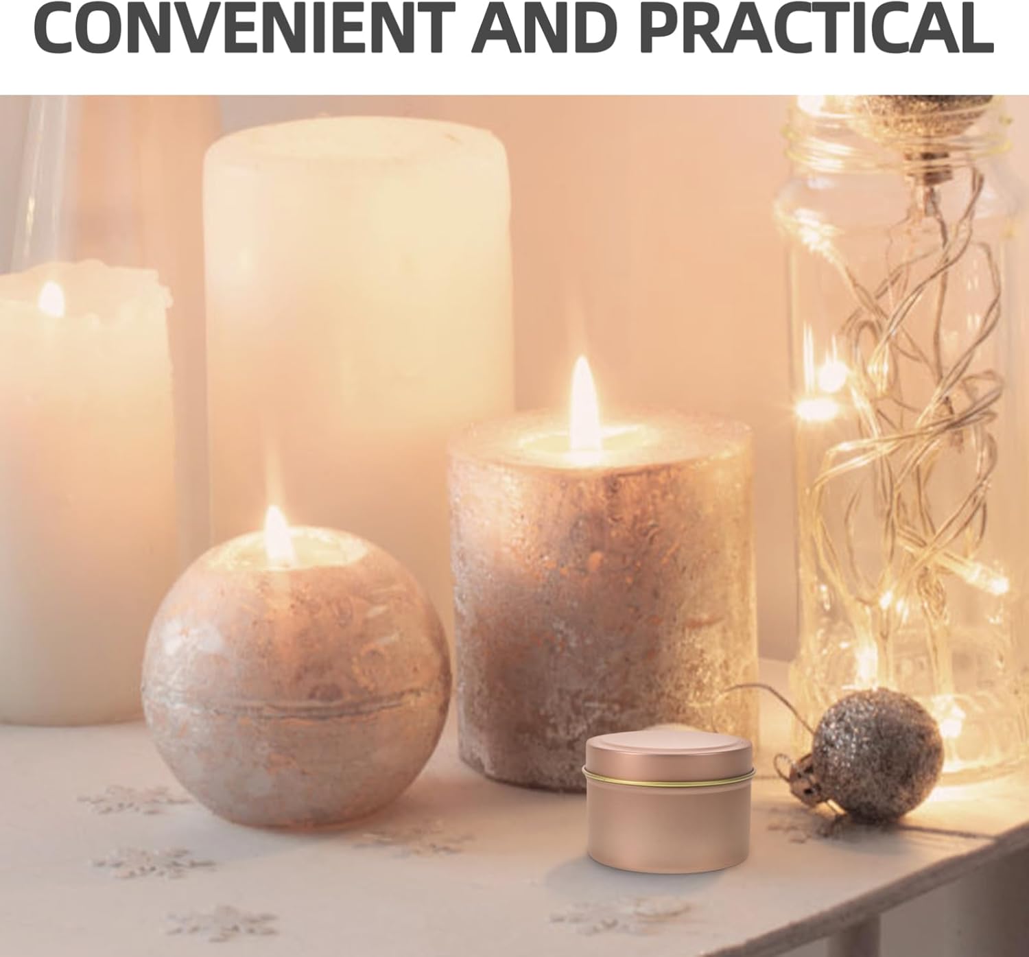 Cabilock 12pcs Iridescent Metal Candle Tins for DIY