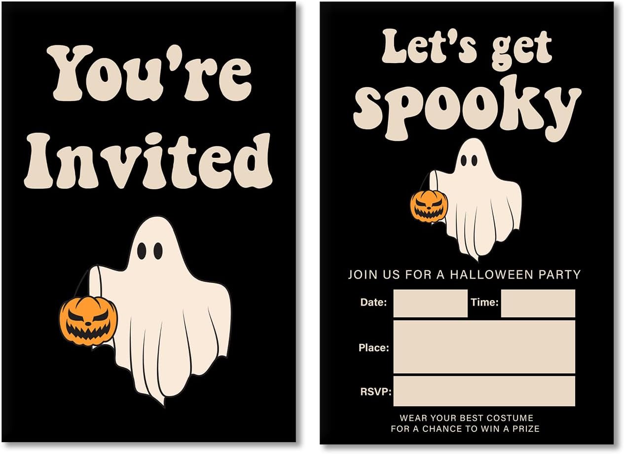Spooky Halloween Party Invites with Envelopes Set of 20