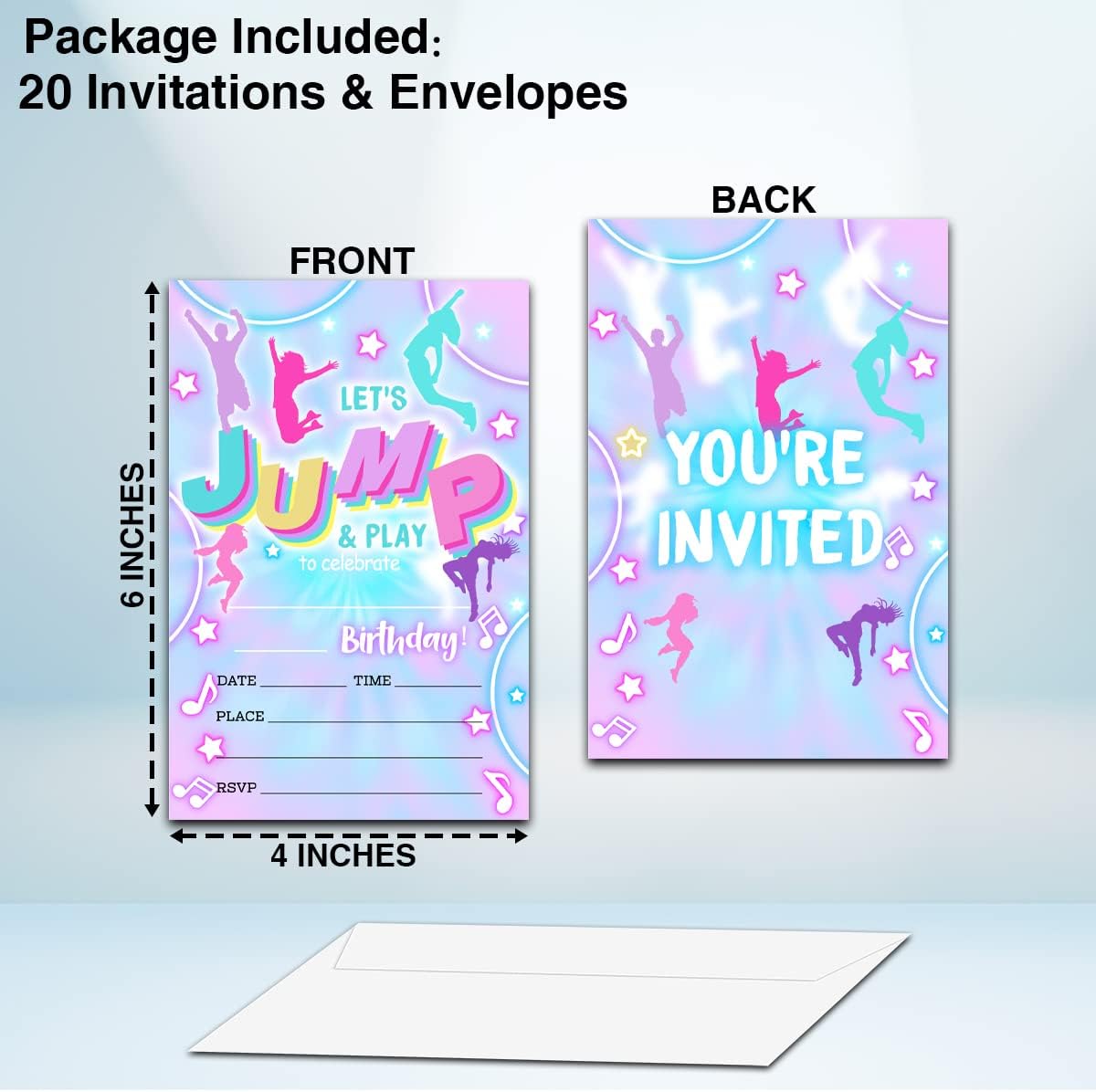 NYCTUG Neon Double-Sided Birthday Party Invites