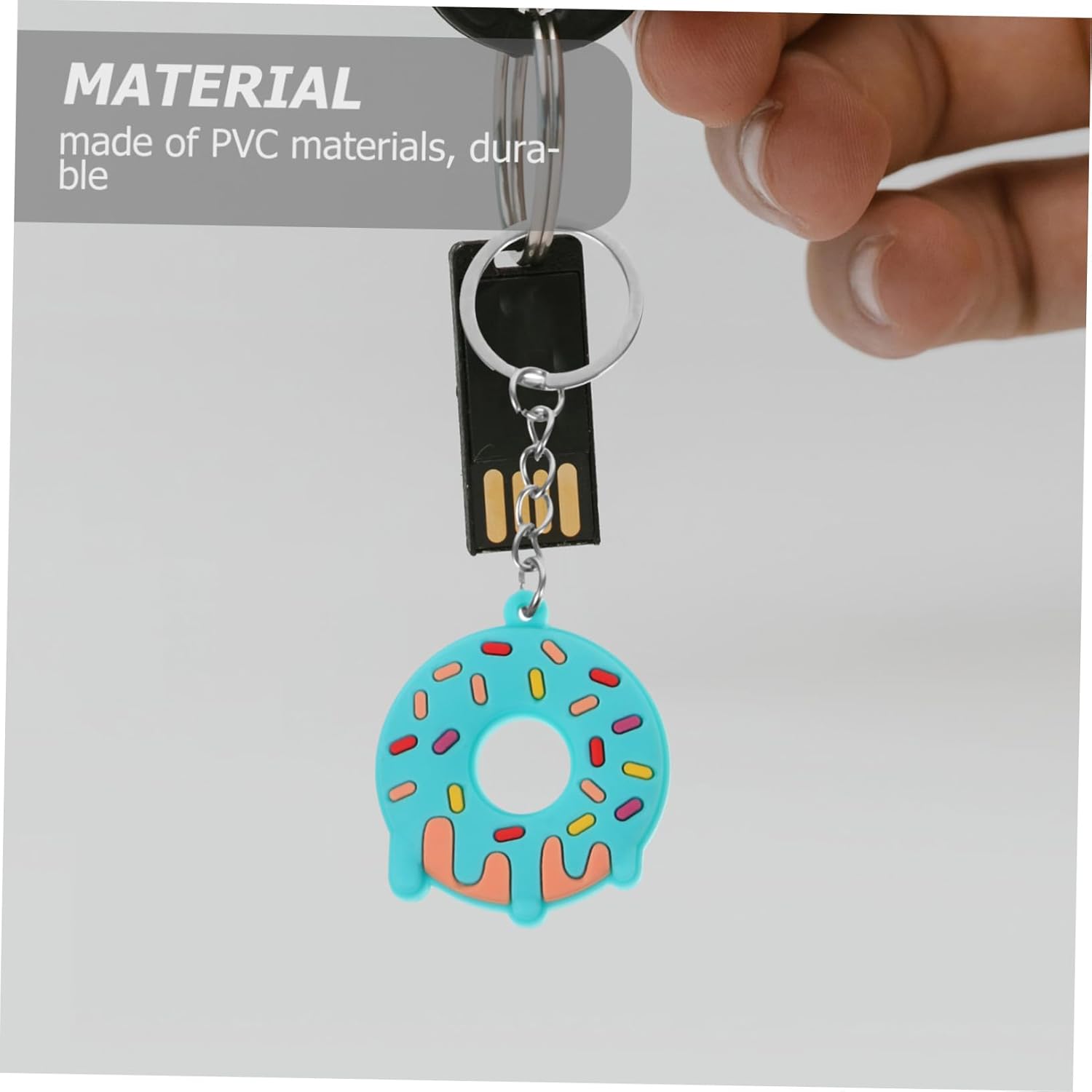 12pcs Cute PVC Donut Keychain Pack